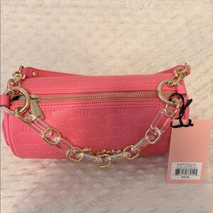 Elegant Pink Shoulder Bag with Gold Chain